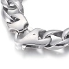304 Stainless Steel Curb Chain/Twisted Chain Bracelets BJEW-L665-03P-2
