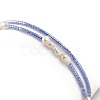 2Pcs 2 Style Natural Pearl & Glass Seed Beaded Stretch Bracelets Set BJEW-JB09032-4