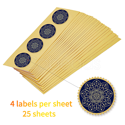 Self Adhesive Gold Foil Embossed Stickers DIY-WH0219-009-1