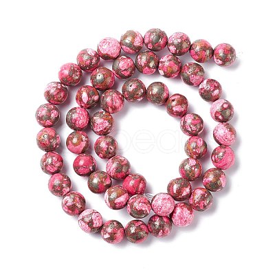 Assembled Synthetic Pyrite and Dyed Howlite Beads Strands G-K317-A03-02-1