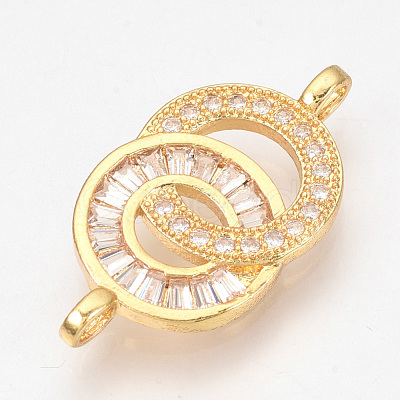 Brass Micro Pave Cubic Zirconia Links ZIRC-Q013-108G-1