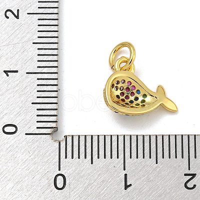 Rack Plating Brass Micro Pave Cubic Zirconia Charms KK-I718-03G-D-1