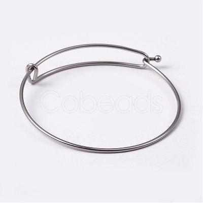 Tarnish Resistant Adjustable 304 Stainless Steel Expandable Bangle Making BJEW-L604-09P-1