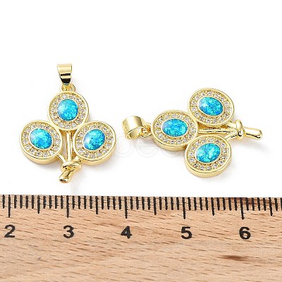 Rack Plating Brass Micro Pave Cubic Zirconia Pendants KK-C041-24G-1