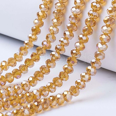 Electroplate Glass Beads Strands EGLA-A034-T6mm-B05-1