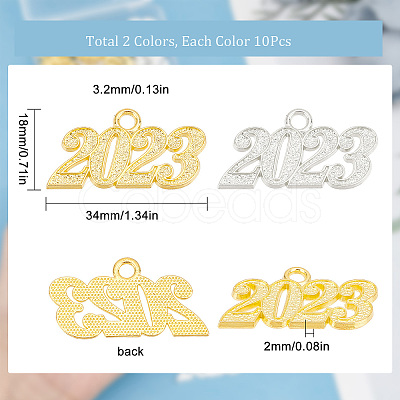 SUNNYCLUE 20Pcs 2 Colors Alloy Pendants FIND-SC0004-10-1