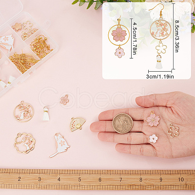 SUNNYCLUE DIY Cat & Flower Earring Making Kit DIY-SC0020-52-1