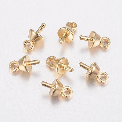 304 Stainless Steel Cup Pearl Peg Bails Pin Pendants X-STAS-H436-16-1