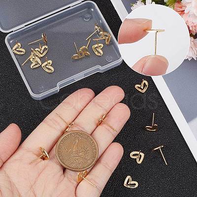 Beebeecraft 20Pcs Brass Stud Earrings KK-BBC0004-63-1