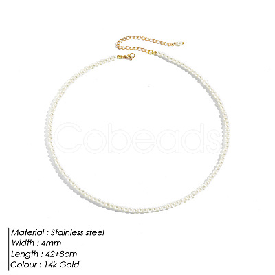 Elegant High-Quality Non-Fading 4mm Round Natural Pearl Beaded Necklaces for Women VI2074-3-1