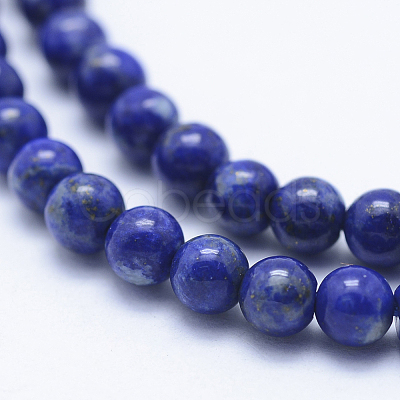 Natural Lapis Lazuli Beads Strands G-P342-01-4mm-AB-1