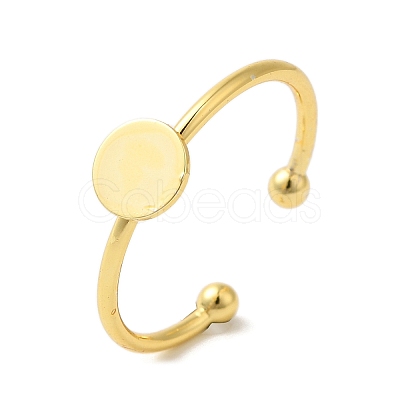 Rack Plating Brass Open Cuff Pad Ring Settings KK-F873-39G-1