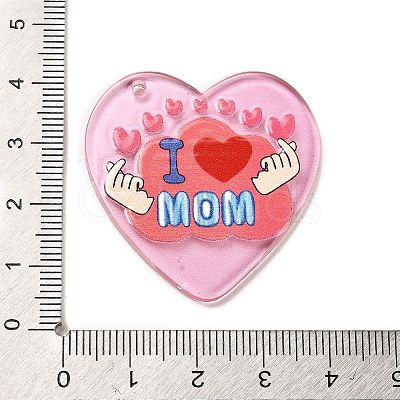 Mother's Day Printed Transparent Acrylic Pendants MACR-P042-C02-1