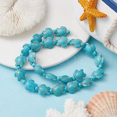 Synthetic Turquoise Beads Strands G-YW0001-50A-1