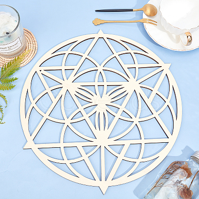 Laser Cut Wooden Cup Mat WOOD-WH0015-27-1