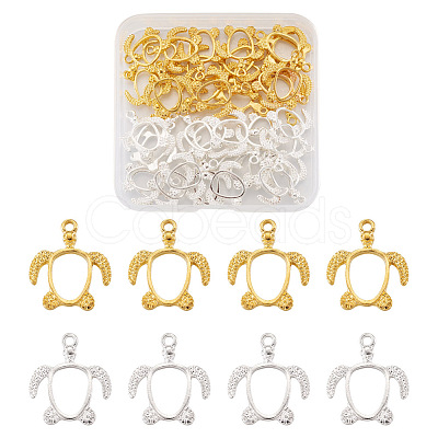 Craftdady 40Pcs 2 Colors Alloy Open Back Bezel Pendants FIND-CD0001-05-1