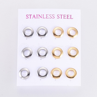 304 Stainless Steel Stud Earrings EJEW-I235-07A-1