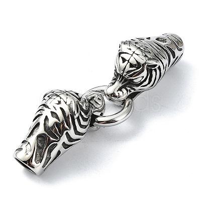 Tibetan Style 304 Stainless Steel Spring Gate Rings FIND-Z046-03AS-01-1