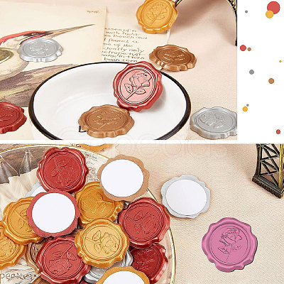 CRASPIRE 100Pcs Adhesive Wax Seal Stickers DIY-CP0010-17E-1