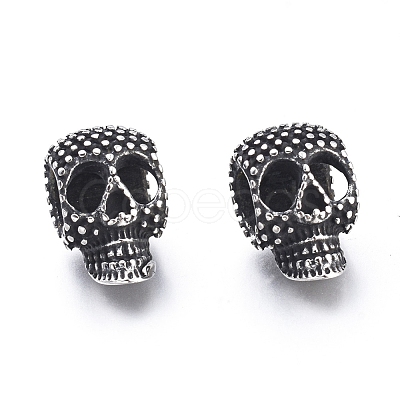 Halloween 304 Stainless Steel European Beads STAS-M274-117AS-1