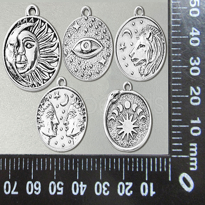 20Pcs 10 Styles Tibetan Style Alloy Pendants TIBEP-CJ0001-82-1