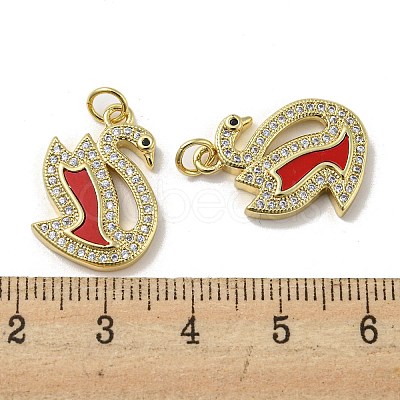 Brass Micro Pave Cubic Zirconia Pendants KK-H457-06G-02-1