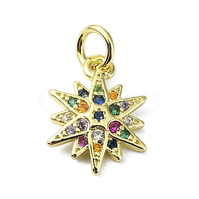 Brass Micro Pave Colorful Cubic Zirconia Pendants KK-H475-19G-10-1