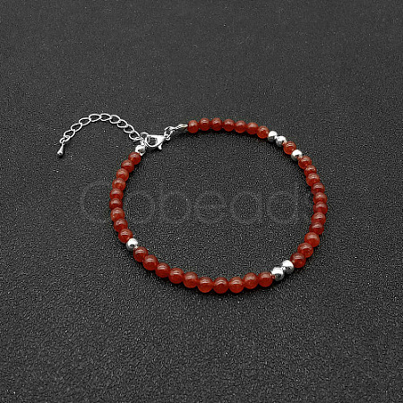 Natural Red Agate Bead Bracelet ZW6419-5-1