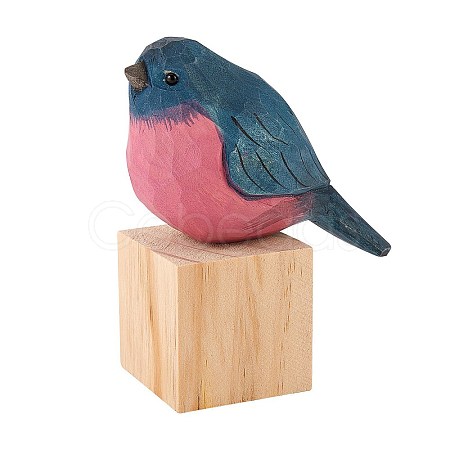 Wooden Pink Robin and Block Ornaments JX683A-1