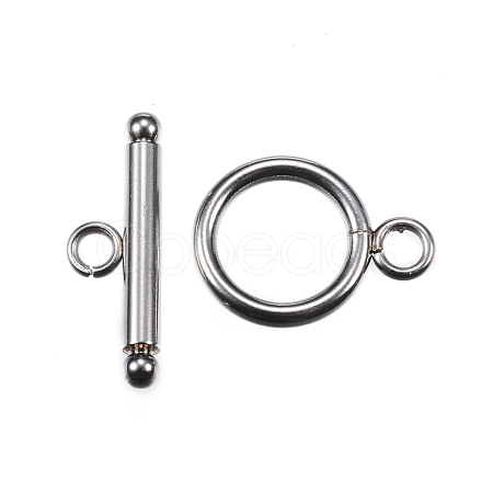 Tarnish Resistant 304 Stainless Steel Toggle Clasps STAS-F040-41-P-1