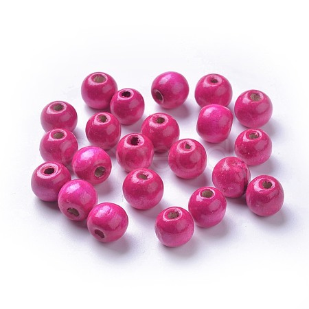 Dyed Natural Wood Beads WOOD-Q006-12mm-11-LF-1