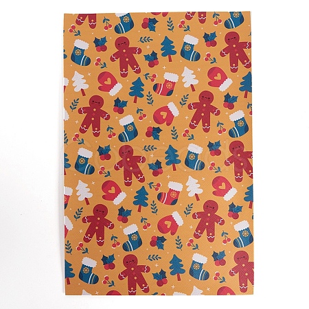 Christmas Theme Printed PVC Leather Fabric Sheets DIY-WH0158-61C-03-1