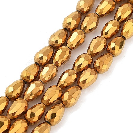 Electroplate Glass Beads Strands EGLA-D017-12x8mm-3-1