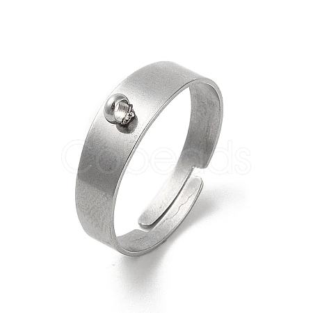 Non-Tarnish 304 Stainless Steel Open Cuff Rings Findings STAS-K278-02P-1