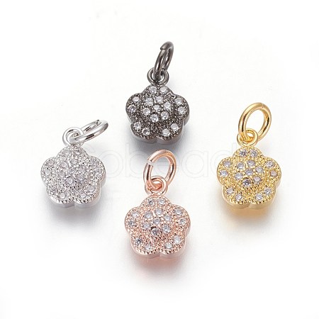 Brass Micro Pave Cubic Zirconia Charms ZIRC-J021-10-RS-1