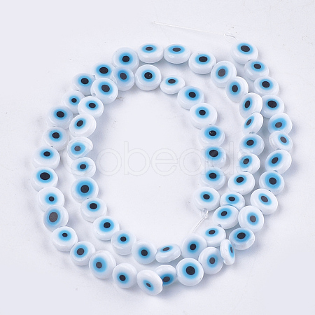 Handmade Evil Eye Lampwork Beads Strands LAMP-S191-02A-08-1