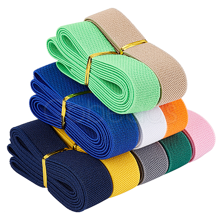 BENECREAT 18M 10 colors Flat Polyester Elastic Rubber Cord/Band EW-BC0001-06-1