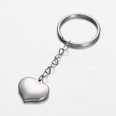 Stainless Steel Heart Keychain KEYC-JKC00045-02-1