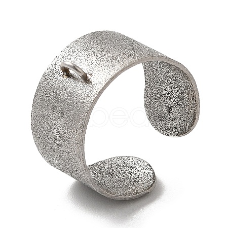 304 Stainless Steel Open Cuff Ring Components STAS-C079-02P-1