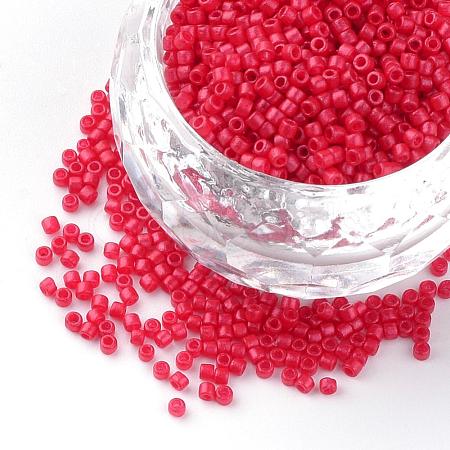 Baking Paint Cylinder Seed Beads SEED-R041-12-1