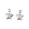 Non-Tarnish 304 Stainless Steel Charms, Star, Stainless Steel Color, 10x7.5x4mm, Hole: 1.8mm