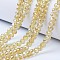 Electroplate Glass Beads Strands, AB Color Plated, Faceted, Rondelle, Light Khaki, 10x8mm, Hole: 1mm, about 63~65pcs/strand, 49~50cm