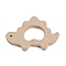 Natural Beech Wooden Baby Teething Toys, Teething Rings for Newborn Toddler Infant, Dinosaur, BurlyWood, 65x95x10mm, Hole: 3mm and 32mm