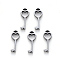 Tarnish Resistant 304 Stainless Steel Charms, Laser Cut, Key, Stainless Steel Color, 15x5.5x1mm, Hole: 1.4mm