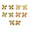 Rack Plating Brass Micro Pave Clear Cubic Zirconia Stud Earrings, with Ear Nuts, Long-Lasting Plated, Flower, Mixed Color, 7.5x8.5mm