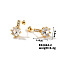 Exquisite Brass Cartilage Earrings with Zirconia, Daily Ear Accessories, Golden, Flat Round, 14x8mm