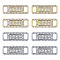 Globleland 8Pcs 2 Colors Alloy Rhinestone Shoelace Buckle, Shoes Decorations, Rectangle, Platinum & Golden, 10x30x2.5mm, Hole: 6x4mm, 4pcs/color