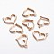 Brass Pendants, Heart, Light Gold, 13x15x2mm, Hole: 1mm