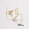 Butterfly Brass Rhinestones Cuff Ring, Fashionable Luxury Trendy Unique Small Batch Ring, Golden