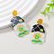 Christmas Acrylic Santa Claus Stud Earrings, Black